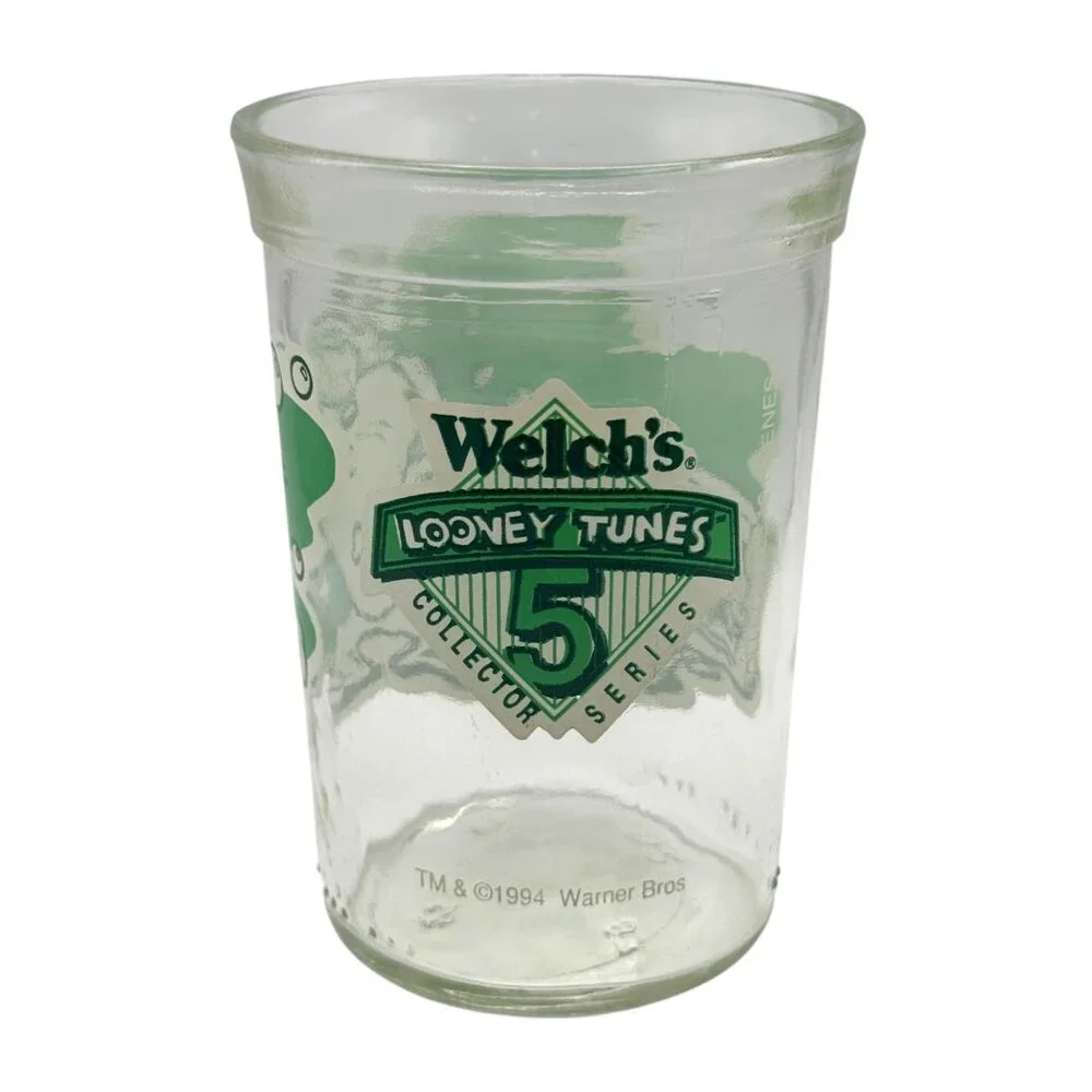 Welch's 1994 Looney Tunes Collector Series Glass Taz Character Green Vintage 90s